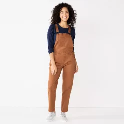 Women's Sonoma Goods For Life® Cropped Jean Overalls -Sonoma Clothing Store 5841608 Cinnamon