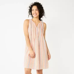 Women's Sonoma Goods For Life® Sleeveless Pintuck Tank Dress 18 Women's Sonoma Goods For Life® Sleeveless Pintuck Tank Dress -Sonoma Clothing Store 5903884 Beige Multi Stripe