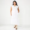 Plus Size Sonoma Goods For Life® Ruffle Sleeve Smocked Maxi Dress -Sonoma Clothing Store 5921901 White