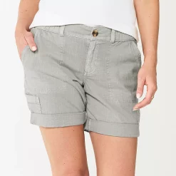 Petite Sonoma Goods For Life® Utility Bermuda Shorts -Sonoma Clothing Store 5927882 Light Gray