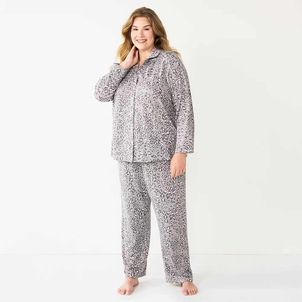 Plus Size Sonoma Goods For Life® Knit Pajama Shirt & Pajama Pants Sleep Set 5 Plus Size Sonoma Goods For Life® Knit Pajama Shirt & Pajama Pants Sleep Set - Image 3