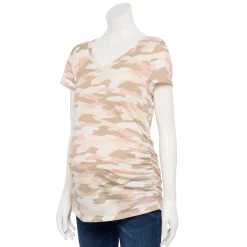 Maternity Sonoma Goods For Life® Essential V-Neck Tee -Sonoma Clothing Store 6120474 Neutral Camo