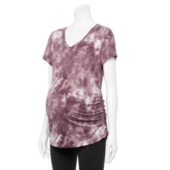 Maternity Sonoma Goods For Life® Essential V-Neck Tee -Sonoma Clothing Store 6120474 Purple Tie Dye