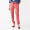 Women's Sonoma Goods For Life® Mid Rise Pull On Jogger Pants -Sonoma Clothing Store 6120482 Mauve