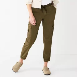 Women's Sonoma Goods For Life® Mid Rise Pull On Jogger Pants -Sonoma Clothing Store 6120482 Olive