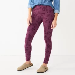 Women's Sonoma Goods For Life® Midrise Leggings 15 Women's Sonoma Goods For Life® Midrise Leggings -Sonoma Clothing Store 6120748 Purple Floral